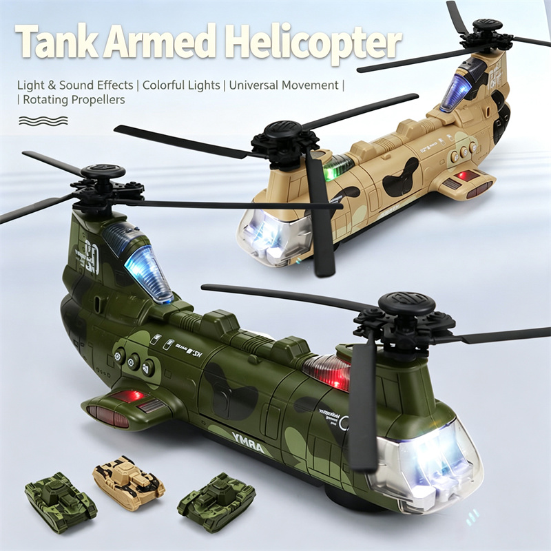 Model Airplane Plastic - Электрический вооруженный вертолет с универсальными колесами,